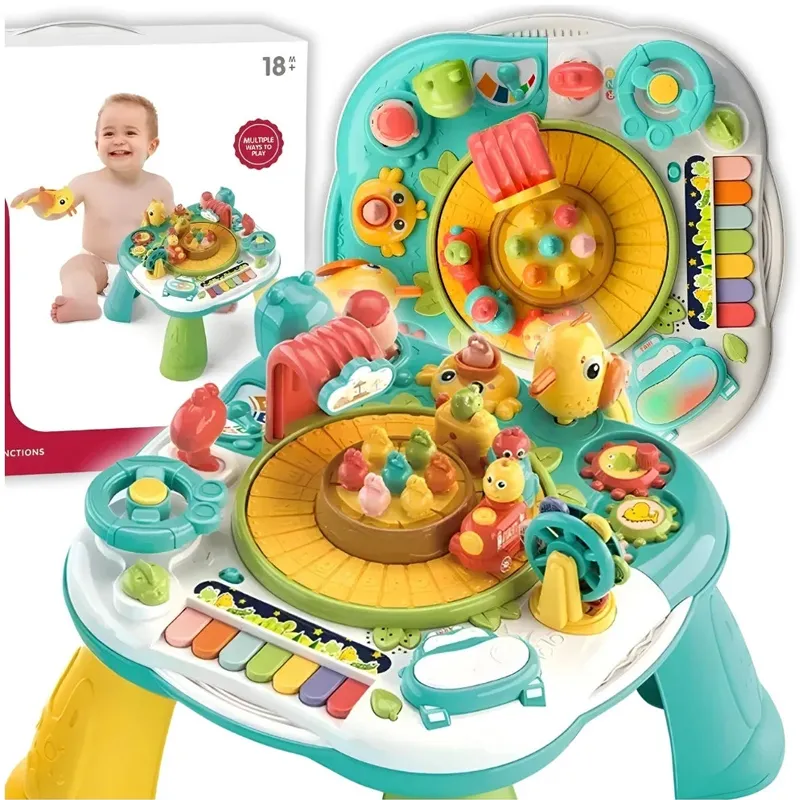 Amusement Park Study Table Multifunctional Activity Table for Kids with Piano & Train For Age 18 + (YL618)